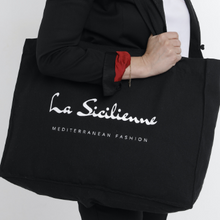 Charger l'image dans la galerie, grand cabas coton bio noir