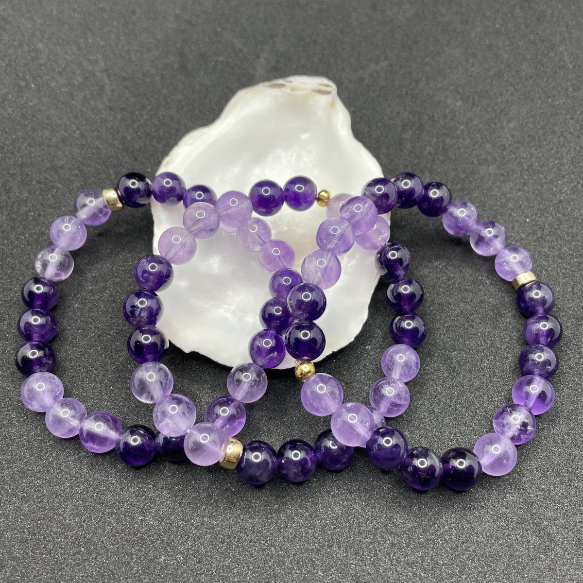 Bracelet En Améthyste Naturelle Violette - Pierre Précieuse Quartz Asymétrique, Style Perlé, Sans Marque