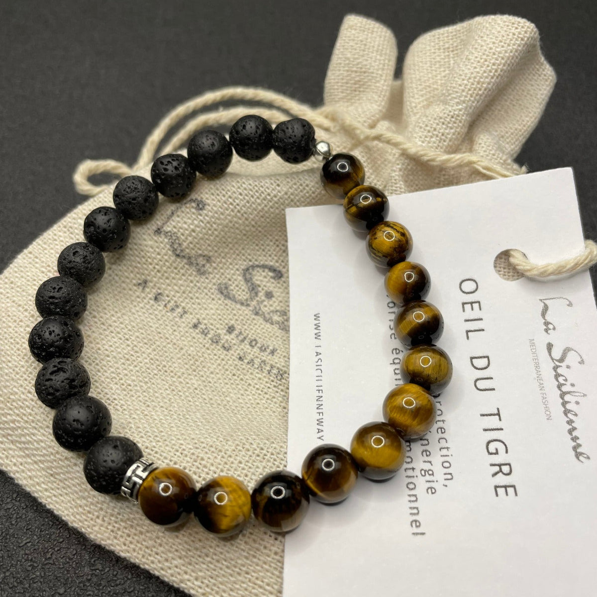 Bracelet homme Perles semi précieuses, tailles 8 cm, dimension 18