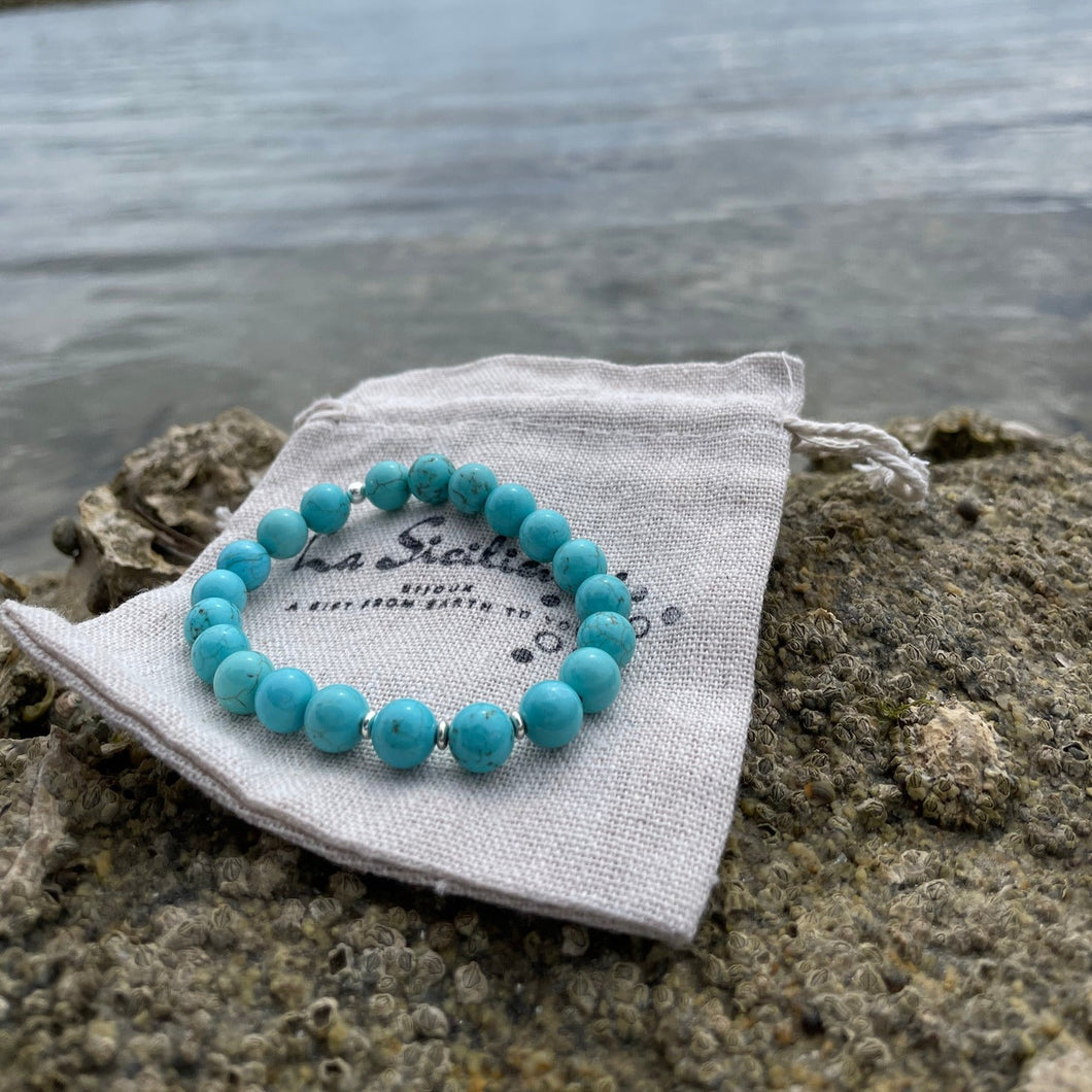 ▷ Bracelet femme - Turquoise 8 mm – La Sicilienne
