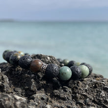 Charger l&#39;image dans la galerie, Bracelets homme - Turquoise Africaine et Pierre de Lave