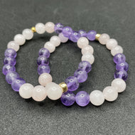 Bracelet femme Améthyste Quartz Rose