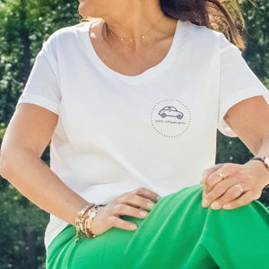 t-shirt femme coton bio cinquecento blanc
