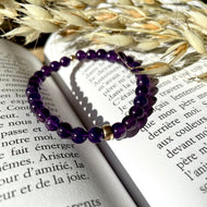 Bracelet femme - Améthyste foncée 6 mm