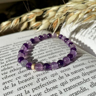 Bracelet femme - Améthyste claire et foncée 6 mm