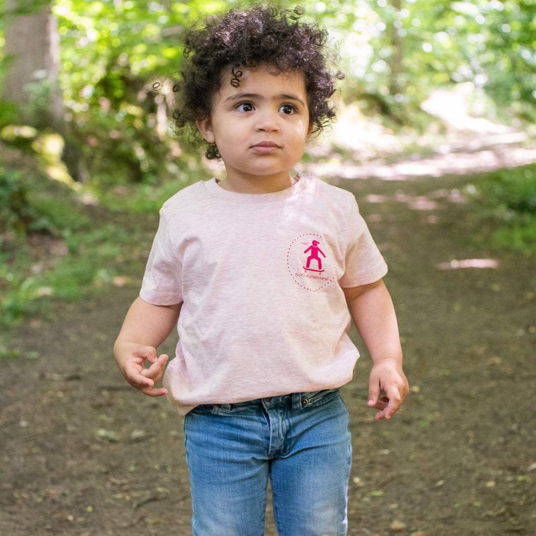 t-shirt enfant skateboard rose coton bio