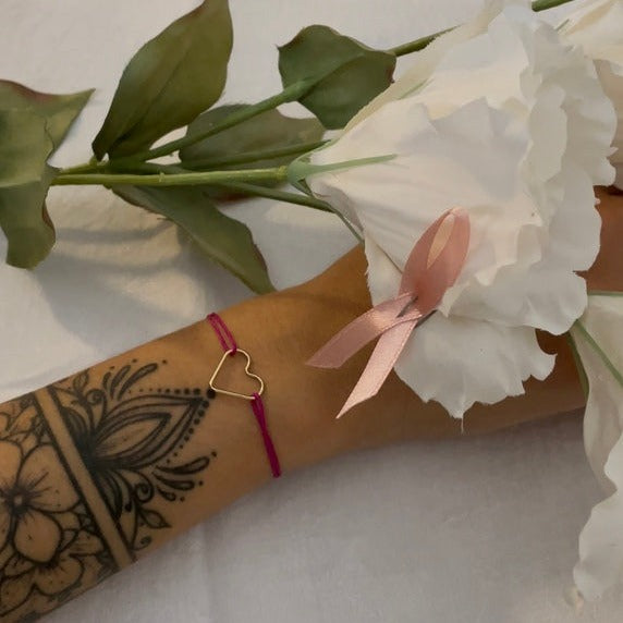 Liens du coeur - fil rose fuchsia