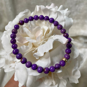 Bracelet femme - Phosphosidérite violet 6 mm