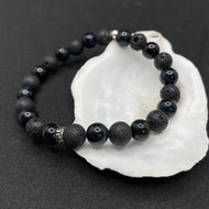 bracelet oeil de faucon pour homme en pierre naturelle