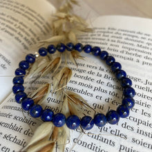 Charger l&#39;image dans la galerie, Bracelet femme - Lapis Lazuli 6 mm / argent