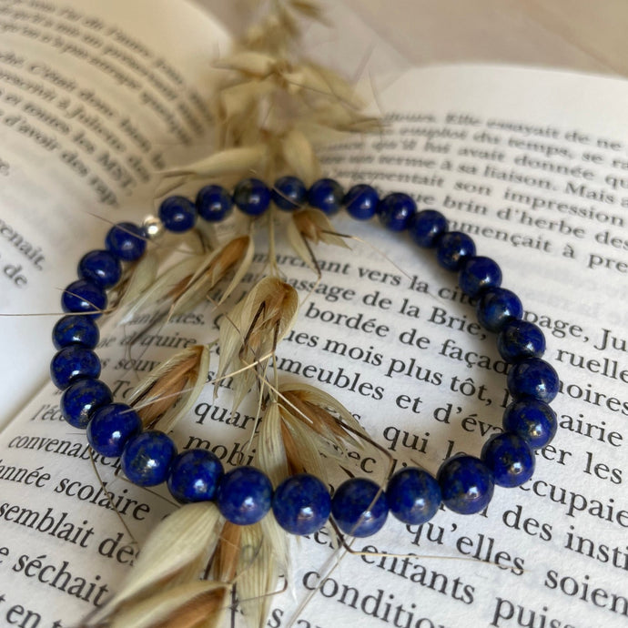 Bracelet femme - Lapis Lazuli 6 mm / argent