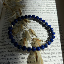 Charger l&#39;image dans la galerie, Bracelet femme - Lapis Lazuli 6 mm / argent