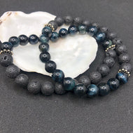 bracelet homme oeil de faucon pierre semi précieuse naturelle argent 925 tendance bijoux homme