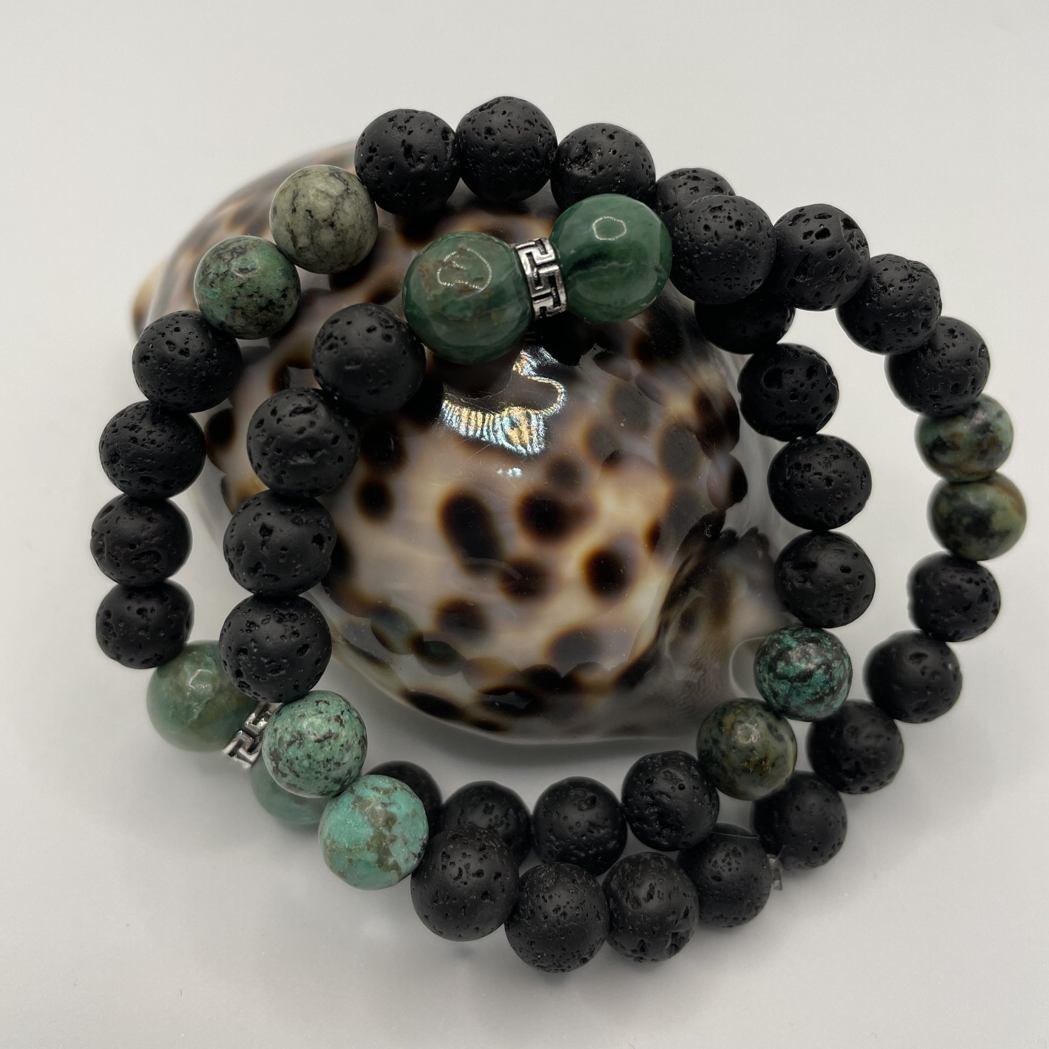 Bracelet homme - Jade, Turquoise africaine, Pierre de lave – La Sicilienne