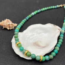 Charger l&#39;image dans la galerie, collier femme vert agate pierres semiprécieuses or
