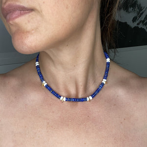 Collier femme - Lapis-Lazuli / Howlite / Or 14 carats
