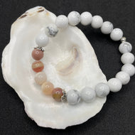 Bracelet femme - Howlite et Opale Rose