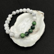 Bracelet femme - Howlite et Rubis-Zoïsite